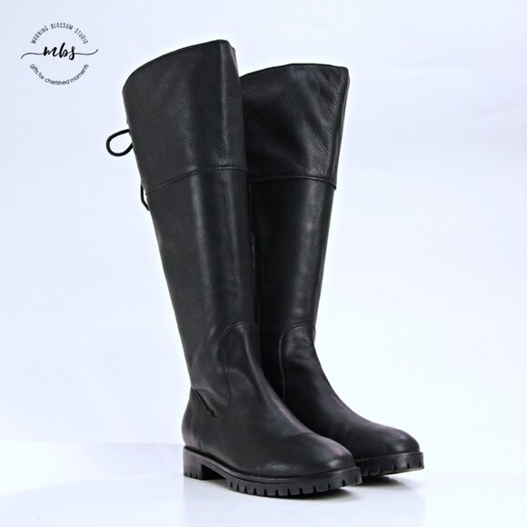 Cole Haan Air Kensington Leather Tall Boots Black Women 6.5 - Picture 2 of 13